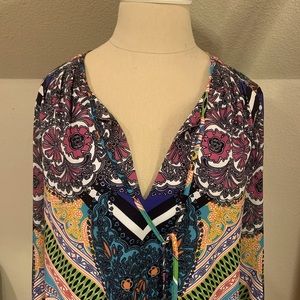 Hale Bob semi sheer multicolored shirt